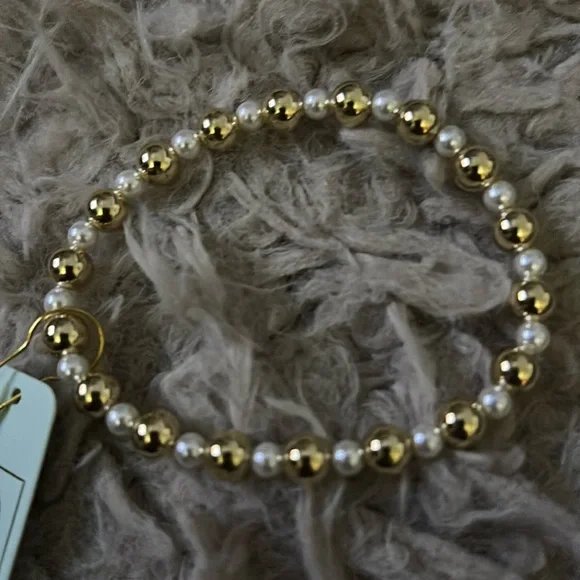 NWT Enewton pearl grateful pattern bead bracelet gold - Picture 3 of 4
